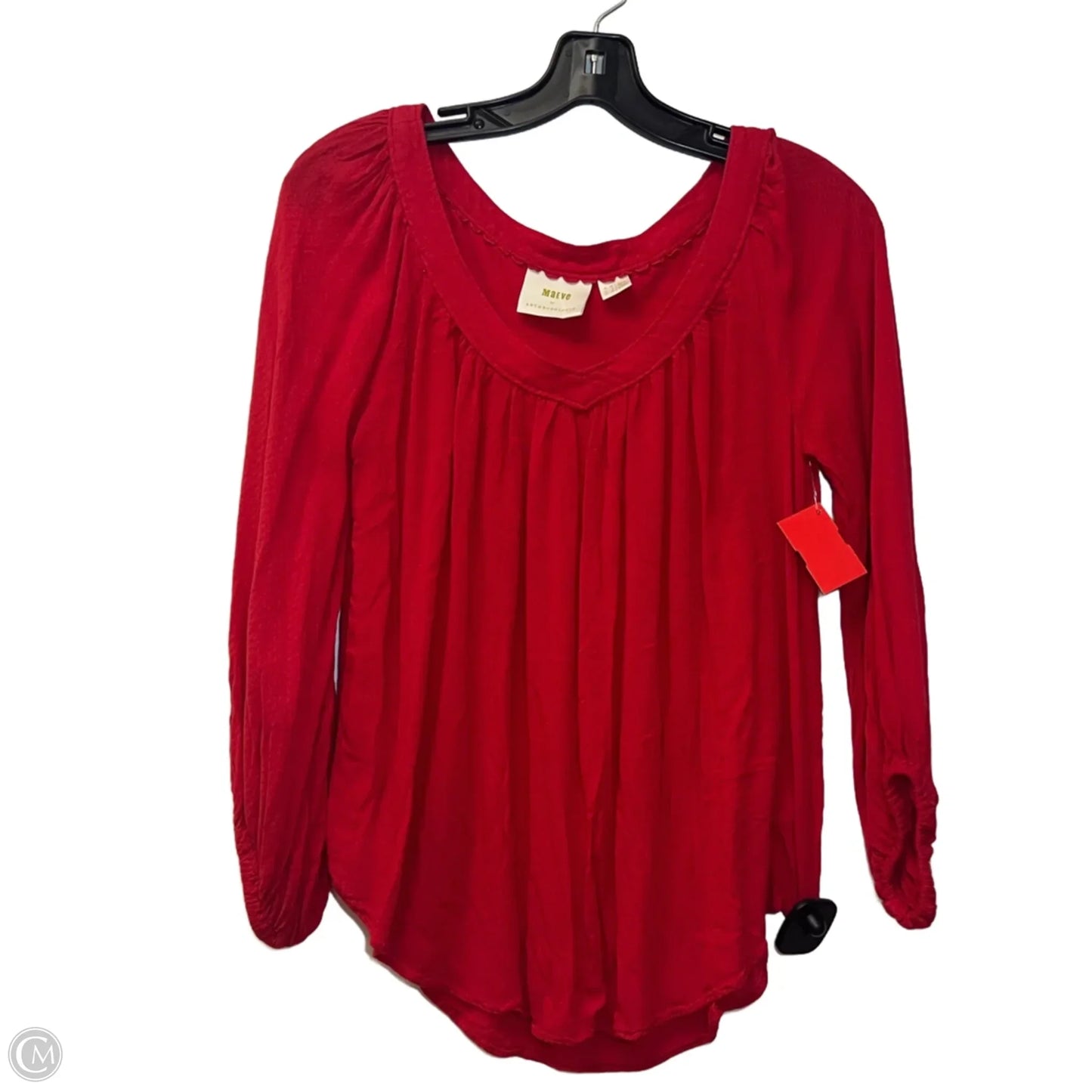 Top Long Sleeve By Maeve In Red, Size: S