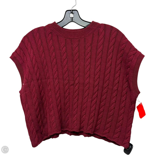 Vest Sweater By Olivaceous In Red, Size: S