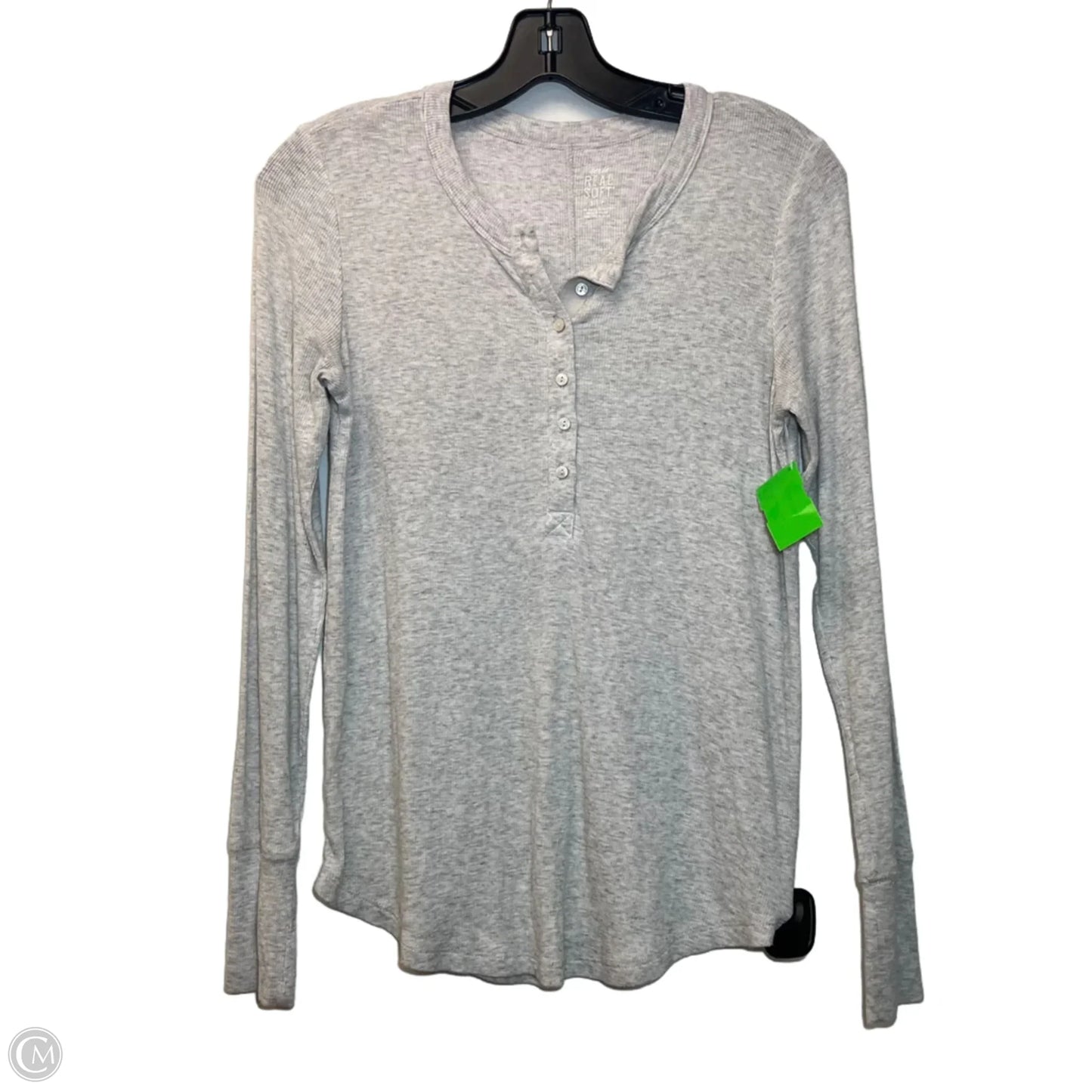 Top Long Sleeve By Aerie In Grey, Size: S