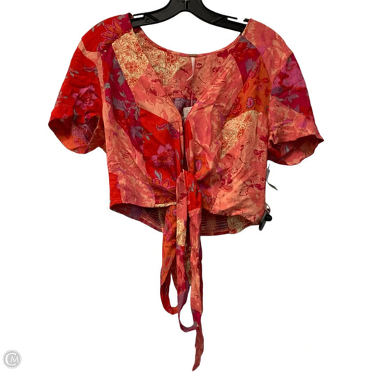 Top Short Sleeve By Free People In Pink & Red, Size: L