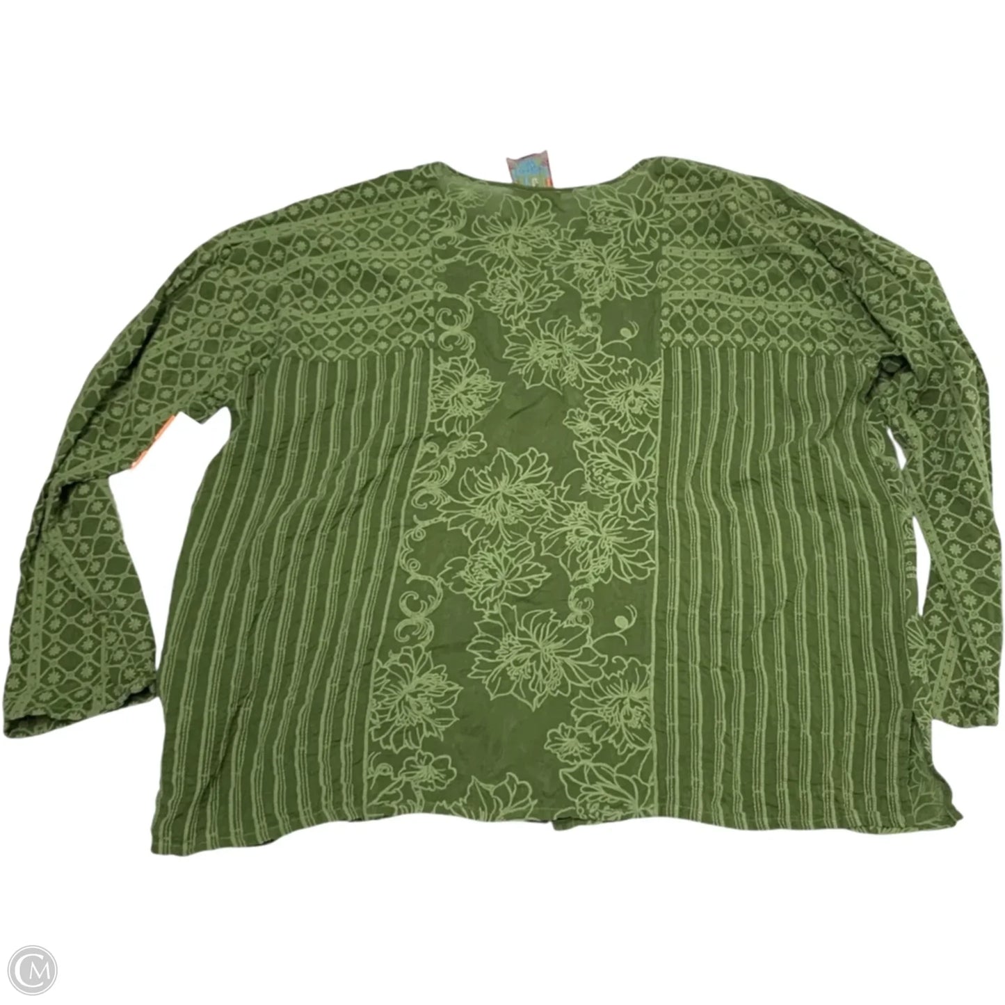 Top Long Sleeve Designer By Johnny Was In Green, Size: L