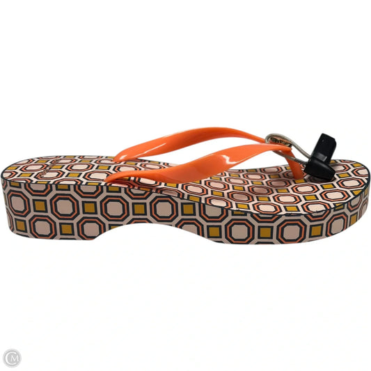 Sandals Designer By Tory Burch In Orange & Pink, Size: 9