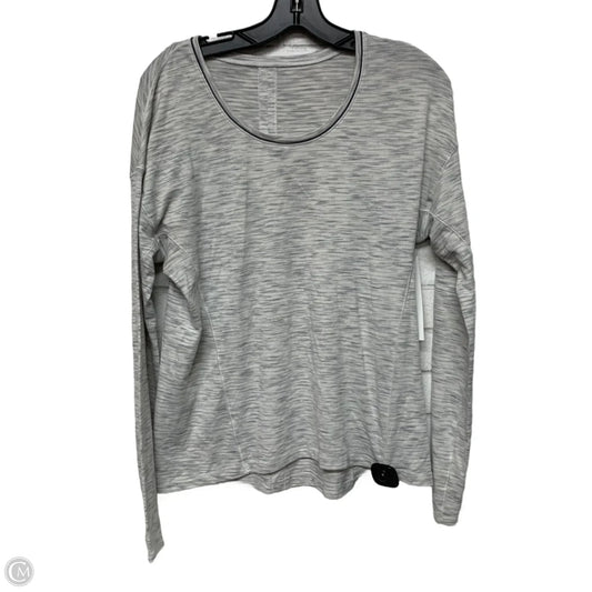 Athletic Top Long Sleeve Crewneck By Lululemon In Grey & White, Size: L