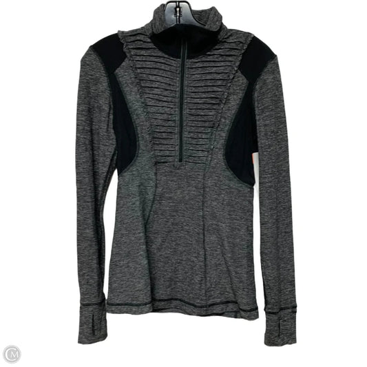 Athletic Top Long Sleeve Collar By Lululemon In Grey, Size: S