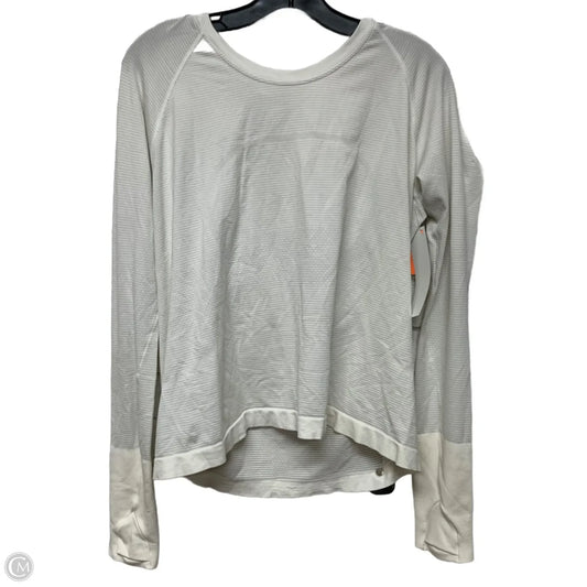 Athletic Top Long Sleeve Crewneck By Lululemon In White, Size: L