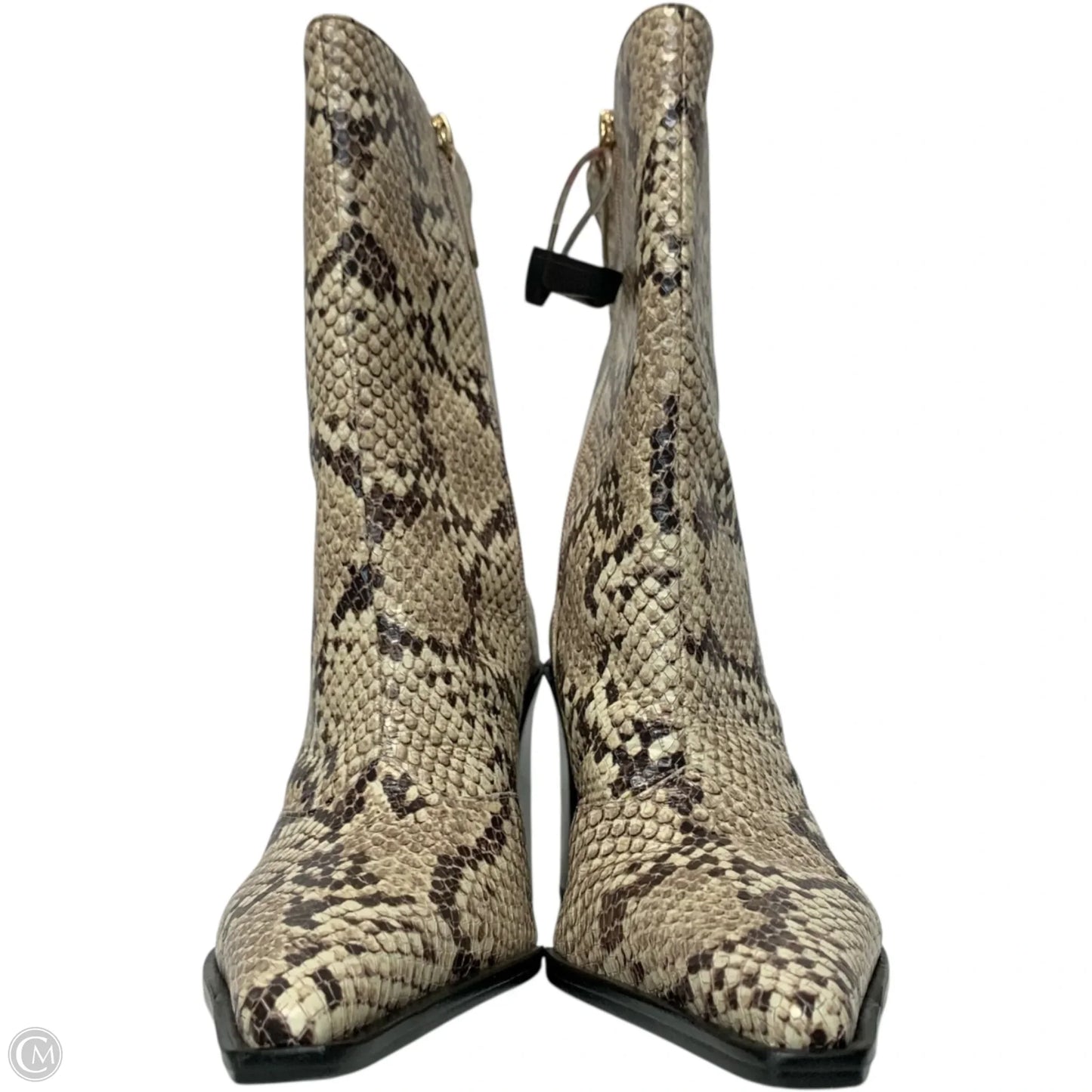 Boots Mid-calf Heels By Schutz In Snakeskin Print, Size: 7.5