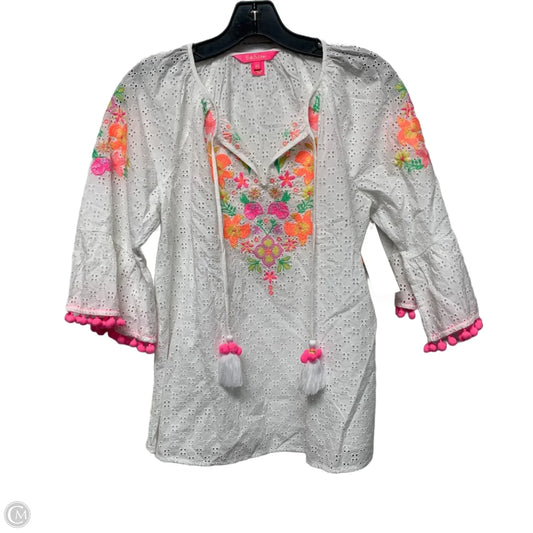Top Long Sleeve Designer By Lilly Pulitzer In White, Size: Xs