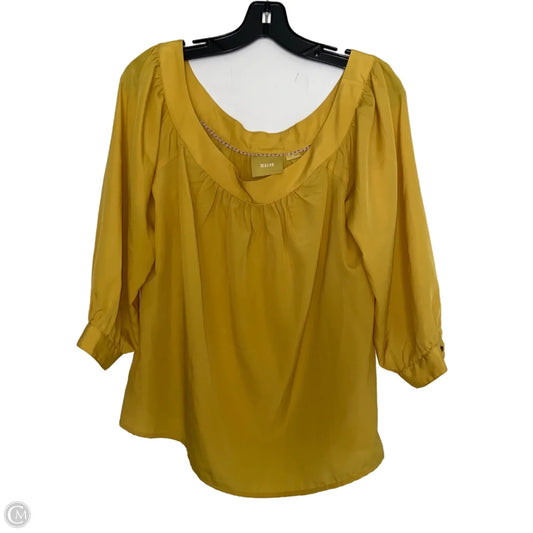 Top 3/4 Sleeve By Maeve In Yellow, Size: S