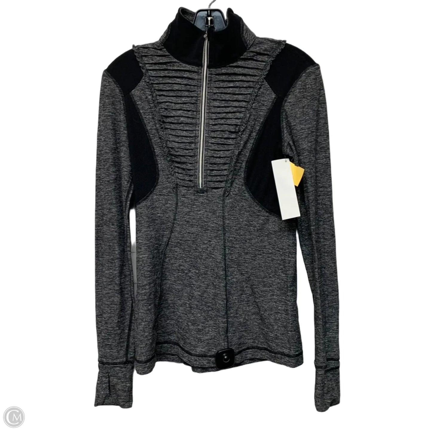 Athletic Jacket By Lululemon In Black & Grey, Size: S