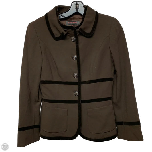 Blazer Designer By Escada In Brown, Size: Xs