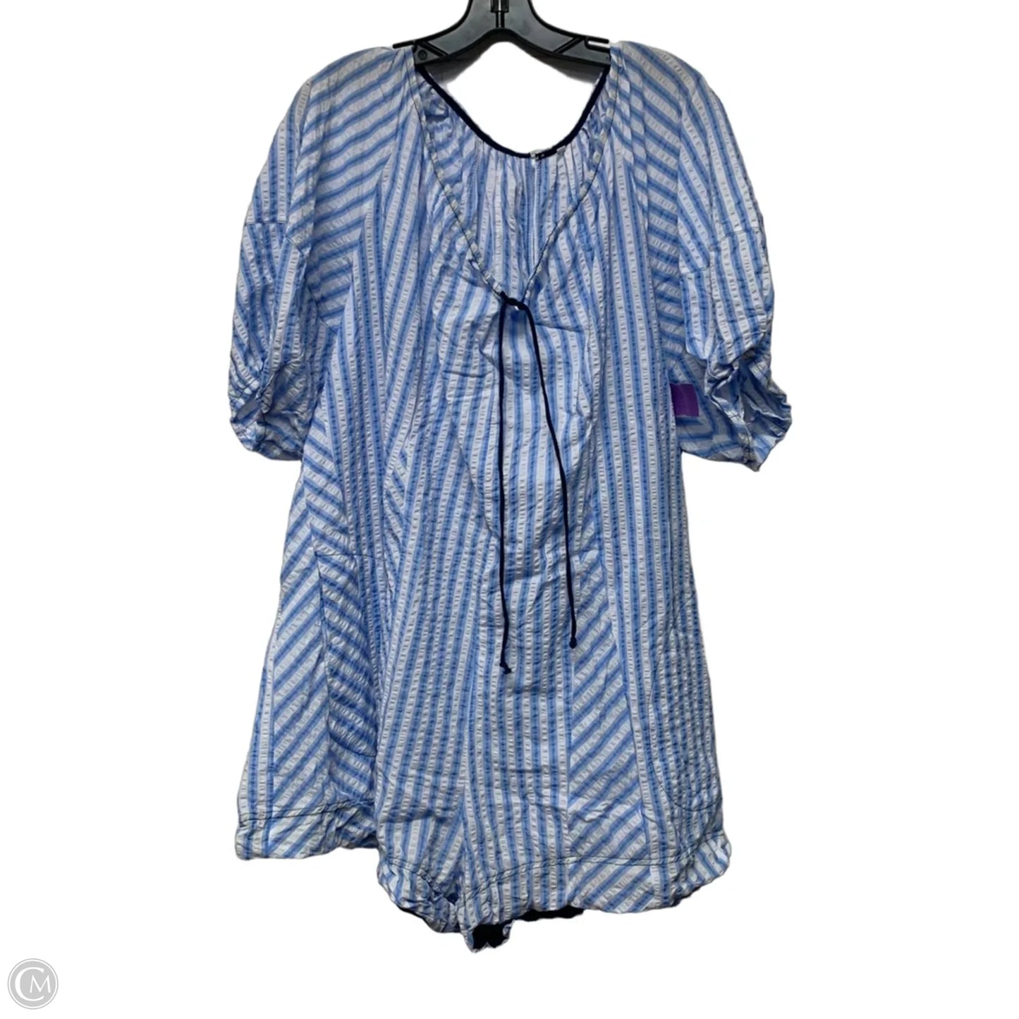 Romper By Clothes Mentor In Blue & White, Size: Xl