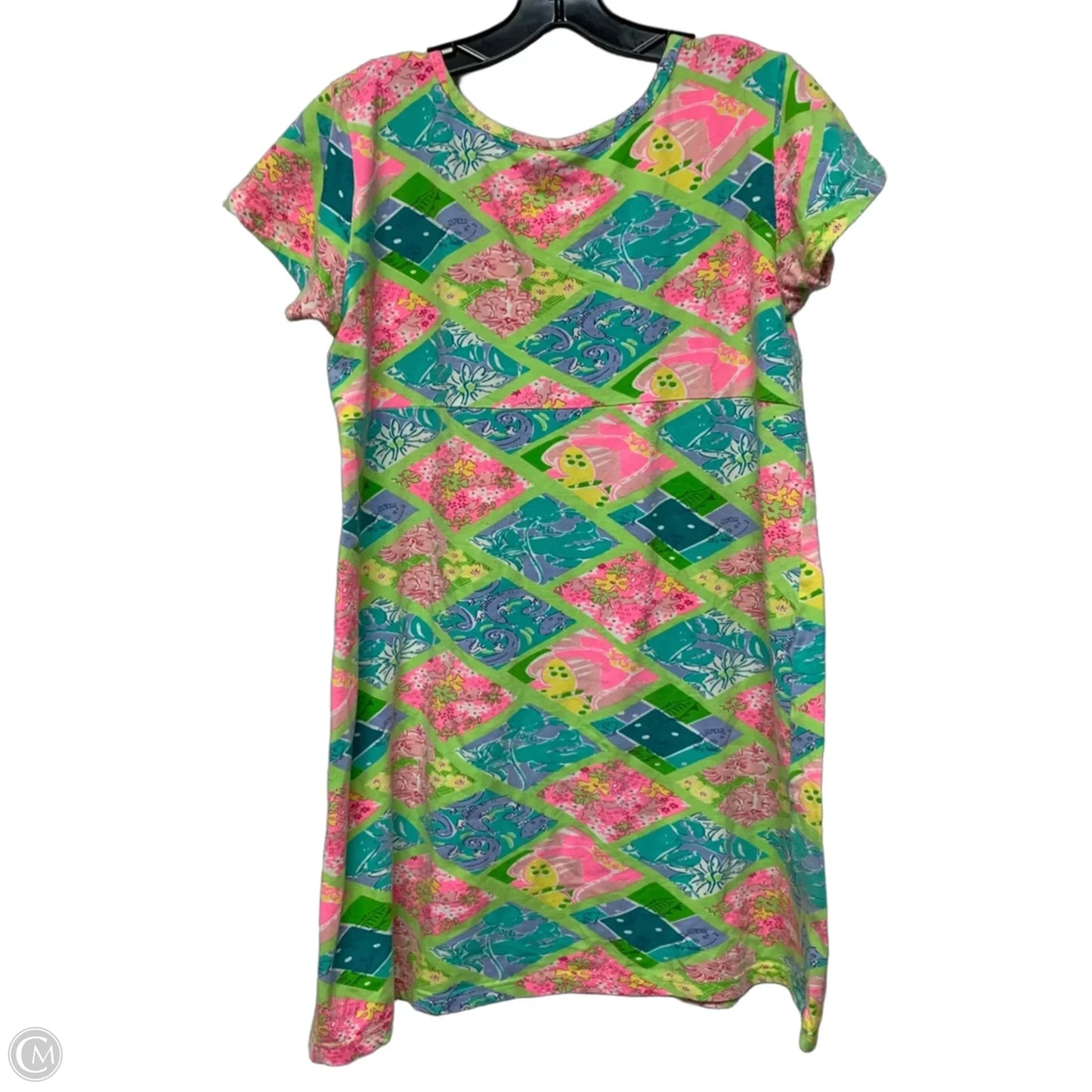 Dress Designer By Lilly Pulitzer In Green & Pink, Size: L