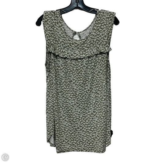 Top Sleeveless By Loft In Green & White, Size: Xl