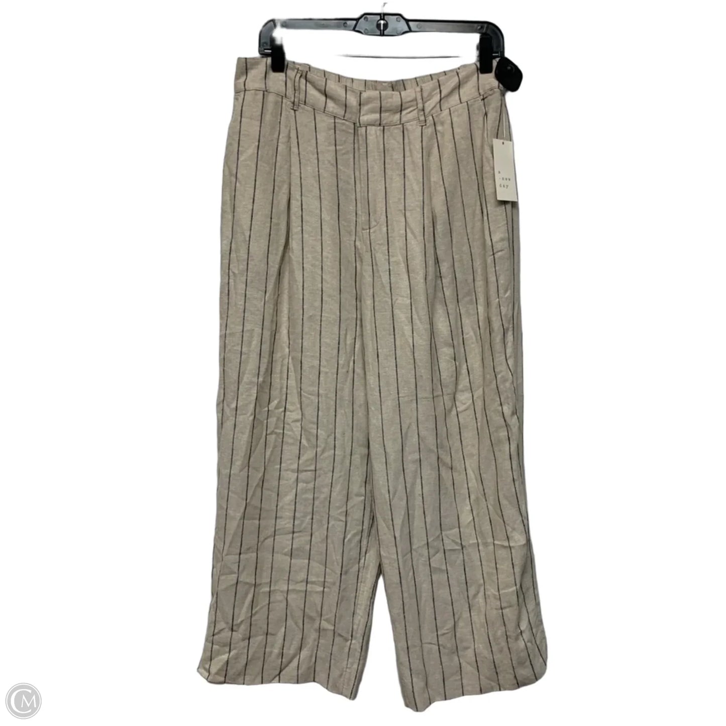 Pants Linen By A New Day In Blue & Cream, Size: 10