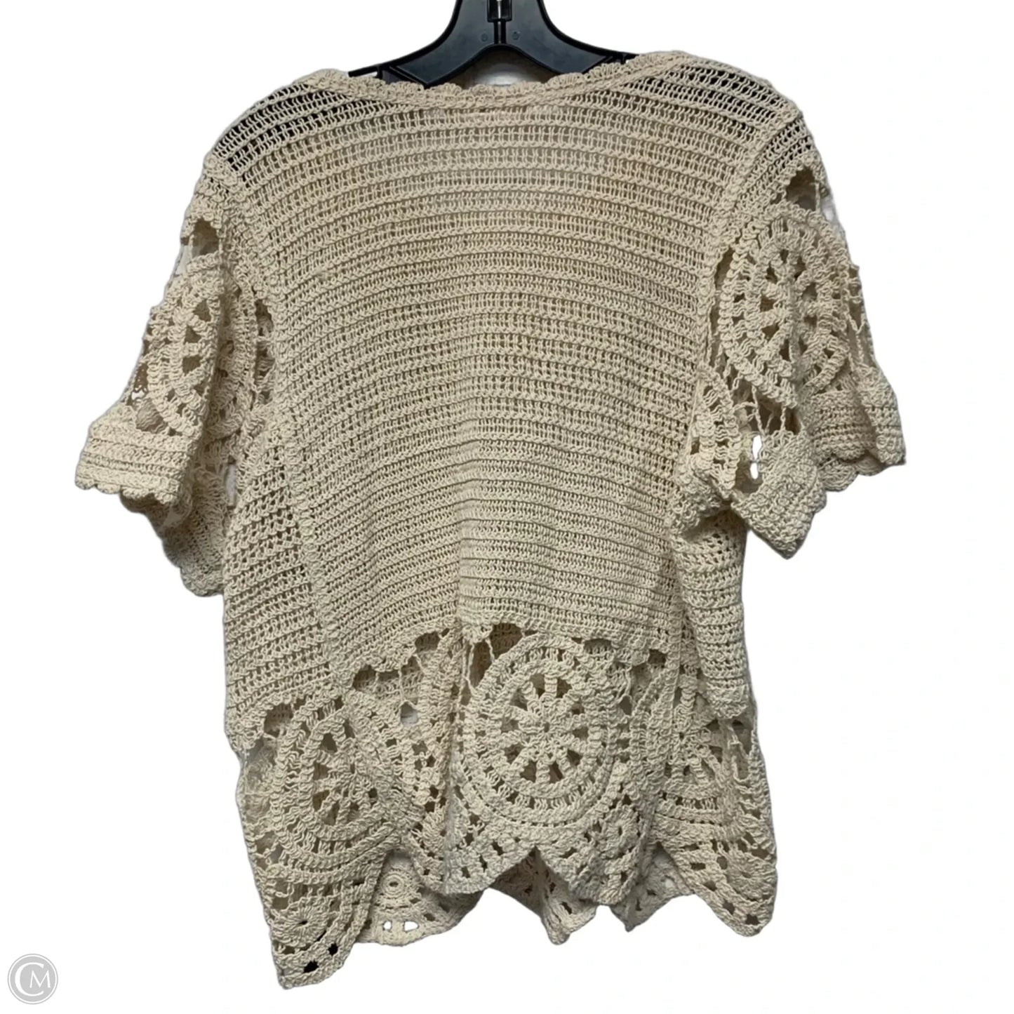 Top Short Sleeve By Solitaire In Cream, Size: L