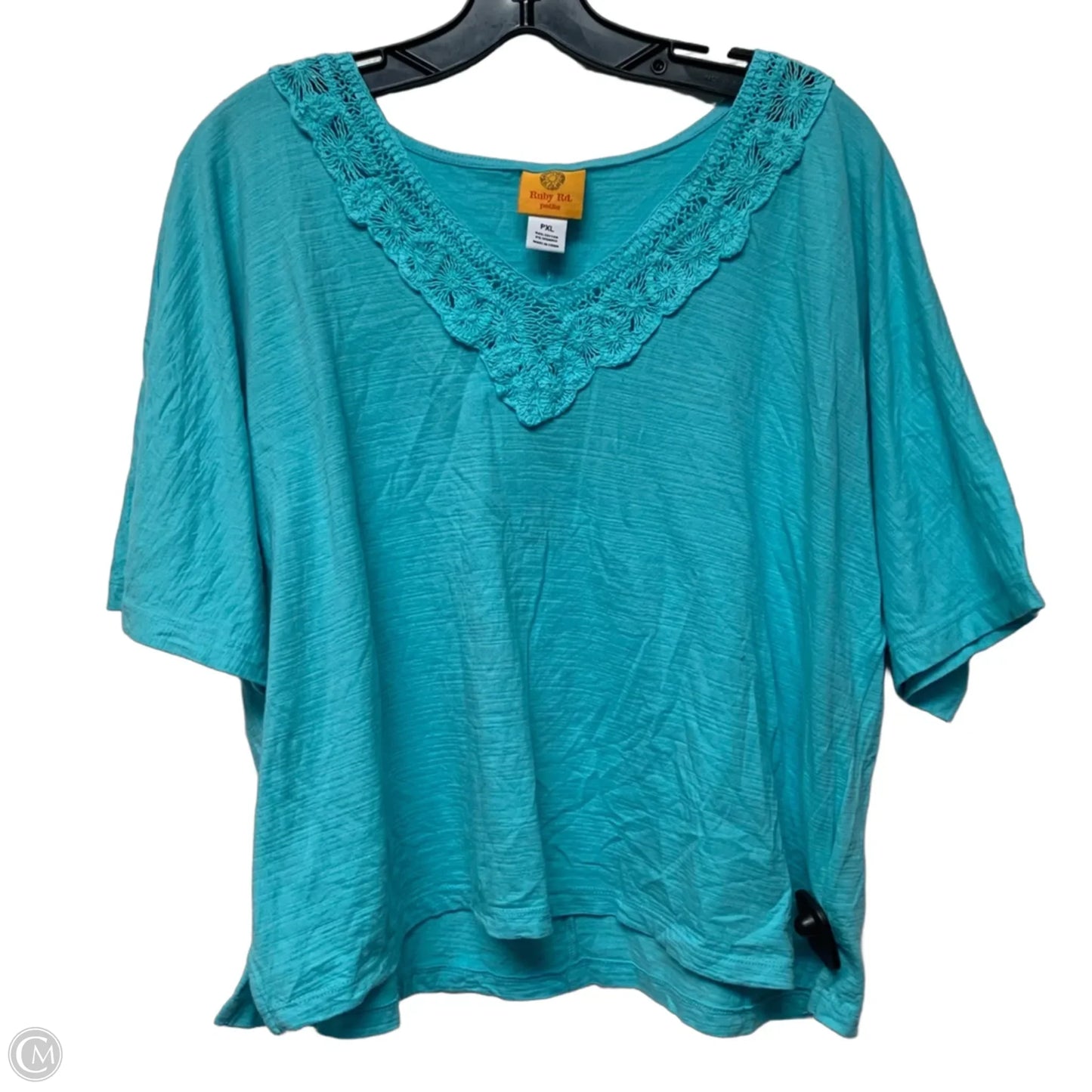 Top Short Sleeve By Ruby Rd In Blue, Size: Xlp