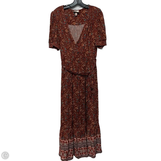Dress Casual Maxi By Knox Rose In Brown & Orange, Size: L