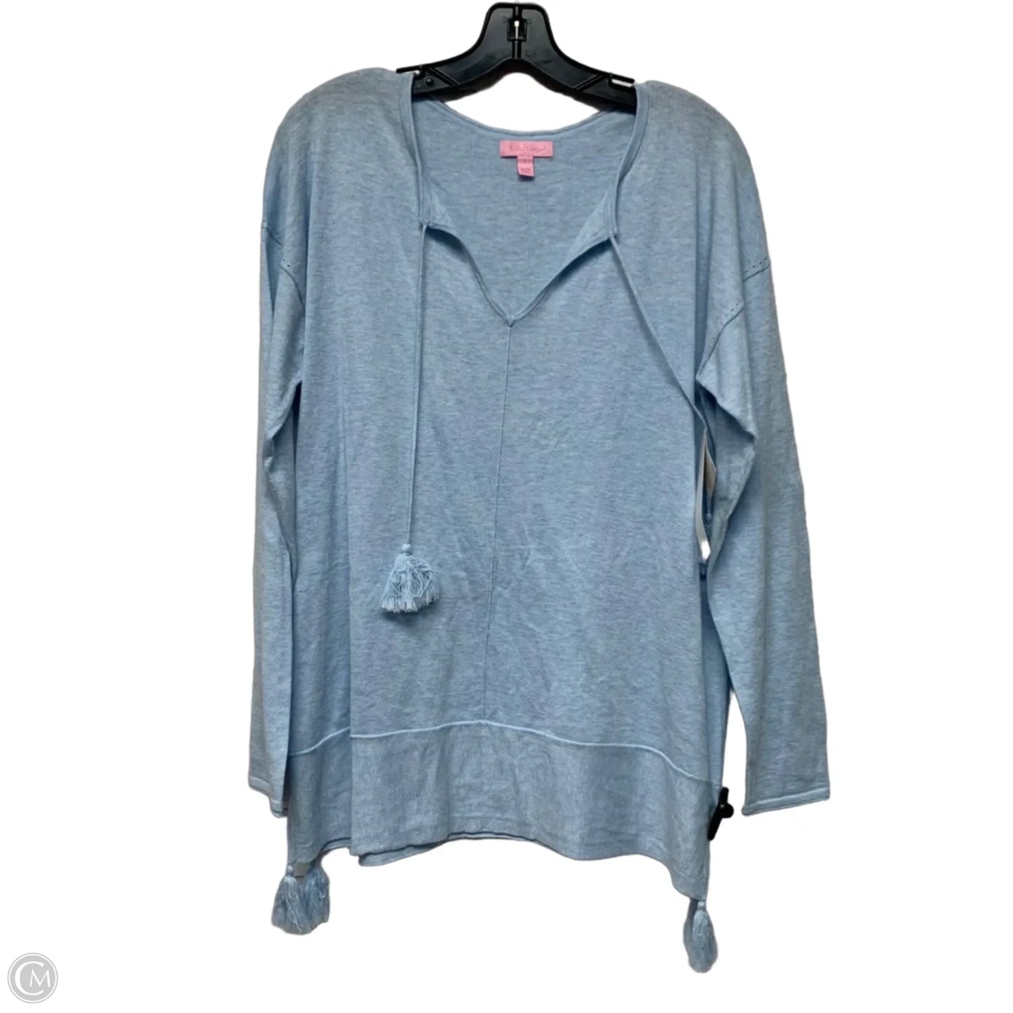 Top Long Sleeve Designer By Lilly Pulitzer In Blue, Size: L