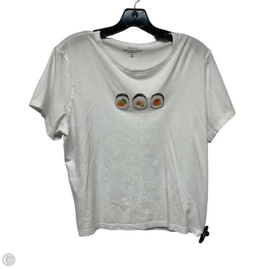Top Short Sleeve By Abercrombie And Fitch In White, Size: M
