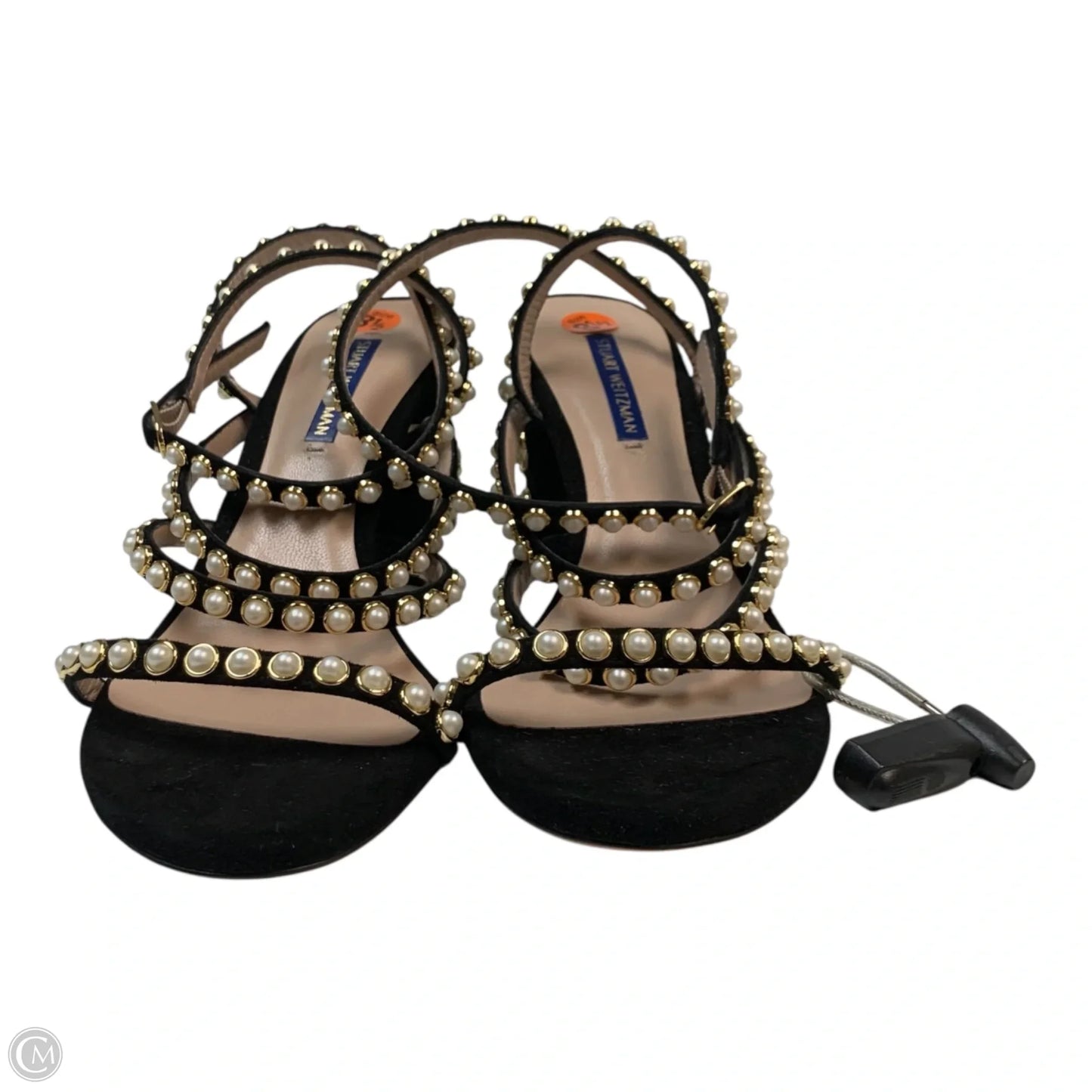 Sandals Designer By Stuart Weitzman In Black & Cream, Size: 8.5