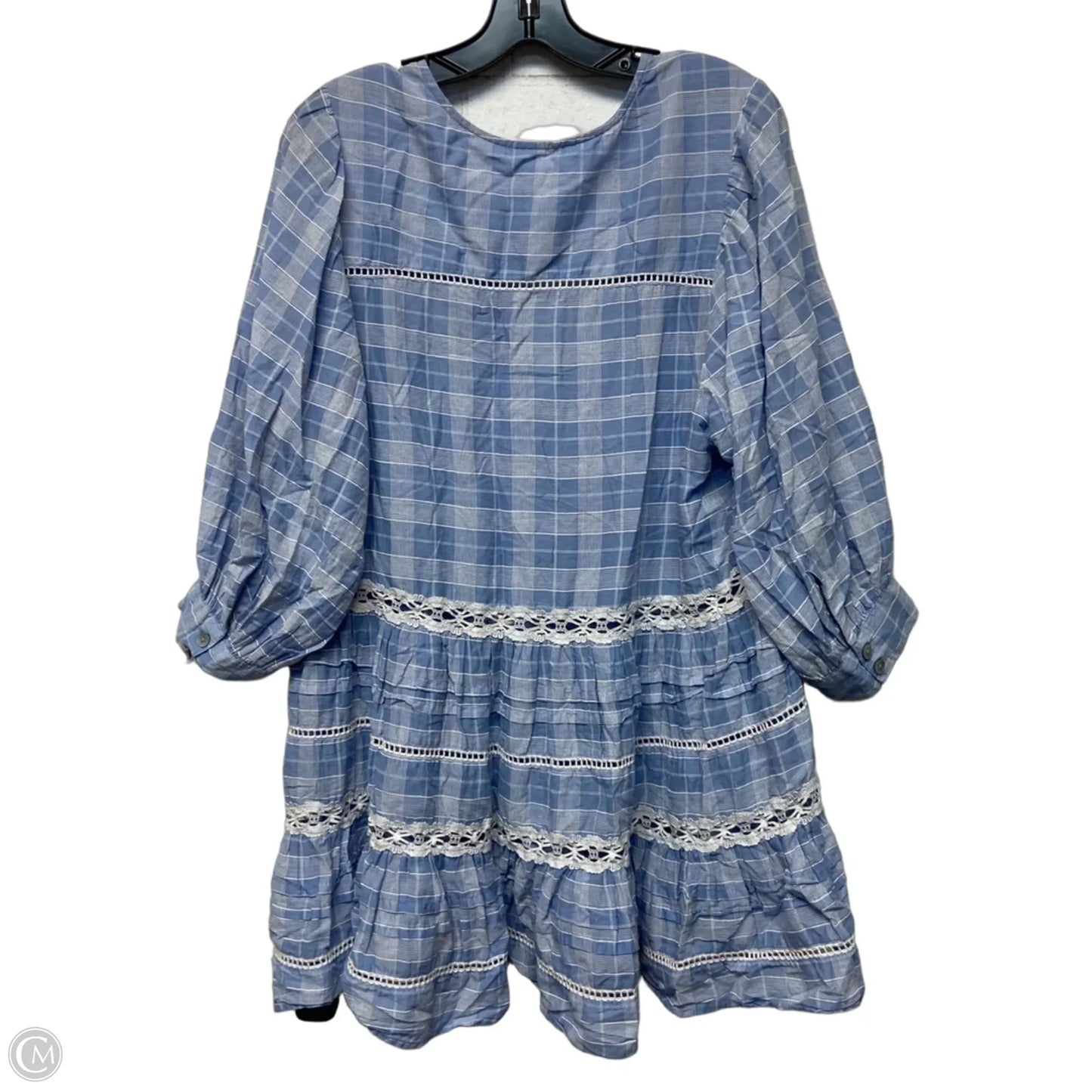 Tunic Long Sleeve By Free People In Blue & White, Size: M