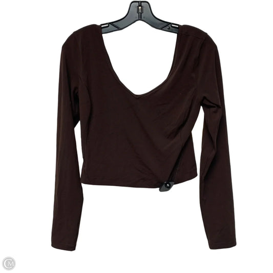 Athletic Top Long Sleeve Crewneck By Lululemon In Brown, Size: S