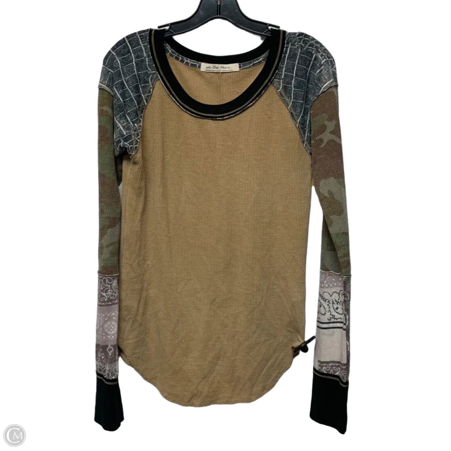 Top Long Sleeve By We The Free In Brown & Grey, Size: M
