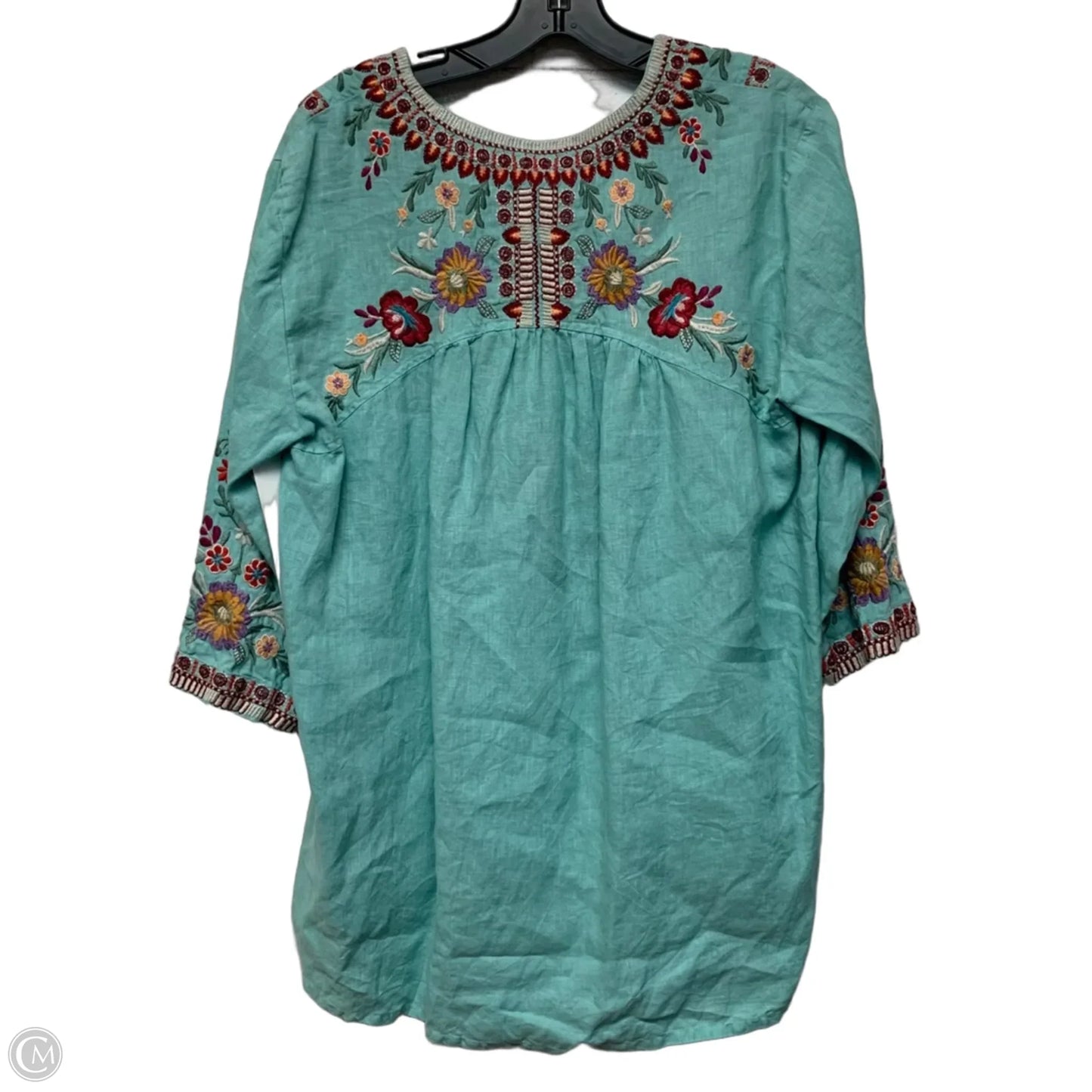 Tunic Designer By Johnny Was In Blue, Size: M