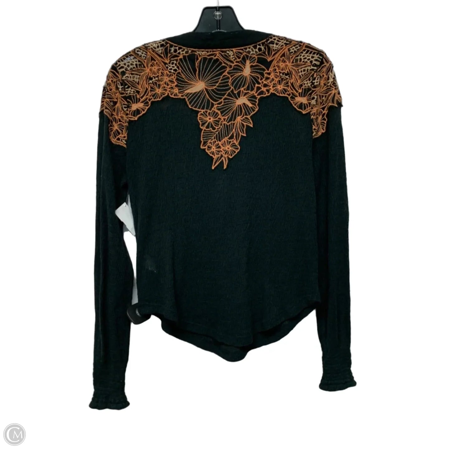 Top Long Sleeve By Free People In Black & Orange, Size: S