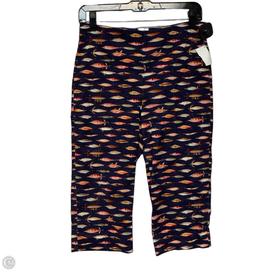 Pants Cropped By Maeve In Blue & Orange, Size: S