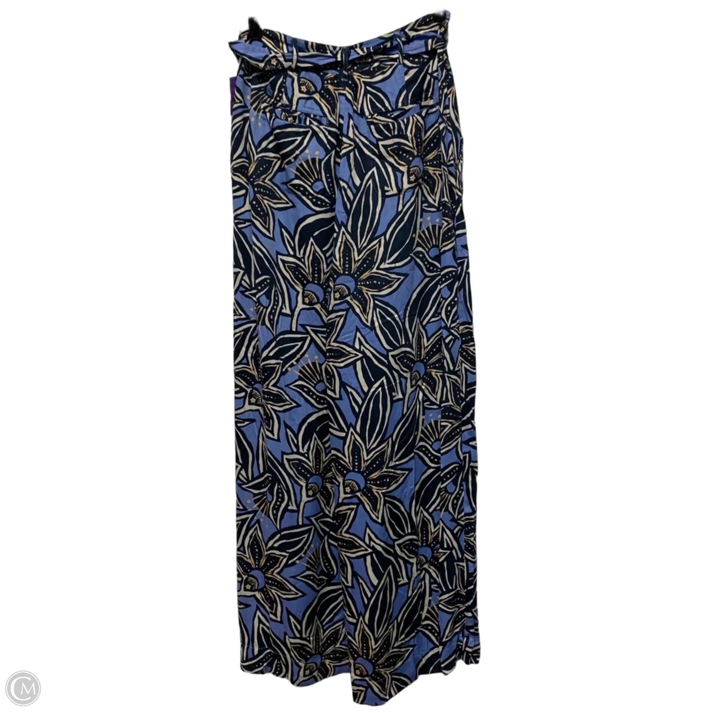 Pants Wide Leg By Omika In Blue & Cream, Size: M