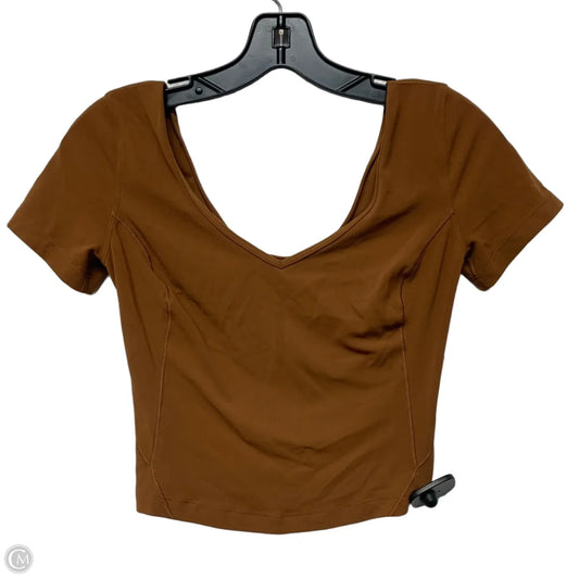 Athletic Top Short Sleeve By Lululemon In Brown, Size: S