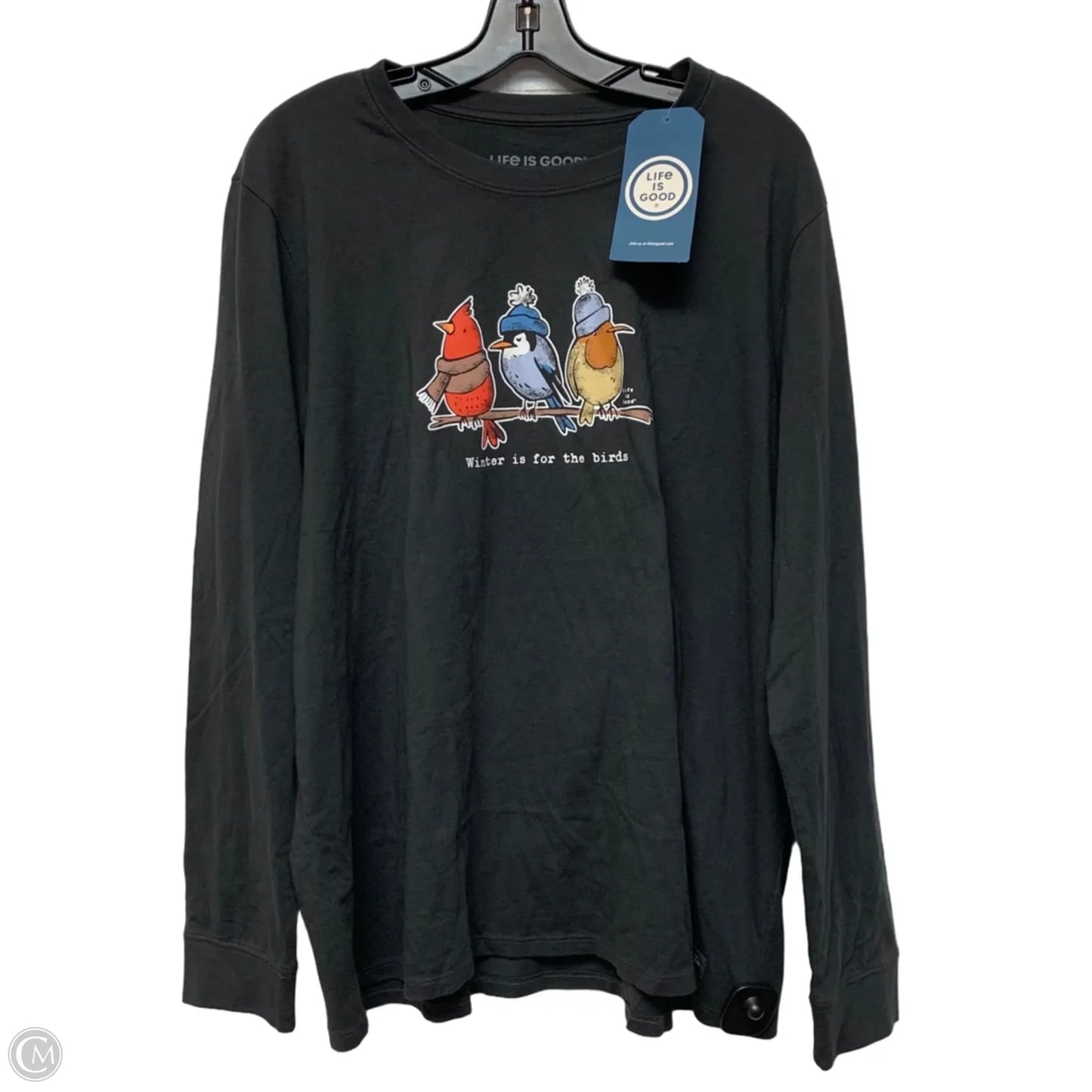Top Long Sleeve By Life Is Good In Grey, Size: 1x