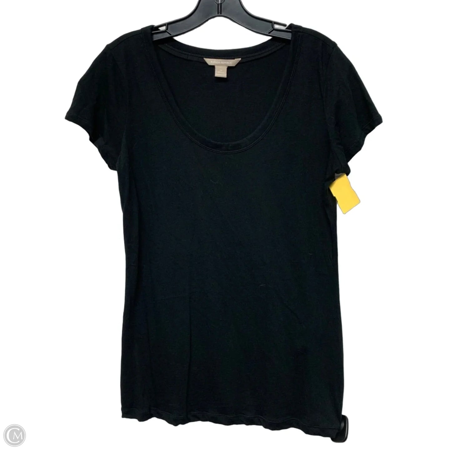 Top Short Sleeve Basic By Banana Republic In Black, Size: M