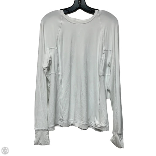 Athletic Top Long Sleeve Crewneck By Lululemon In White, Size: Xl