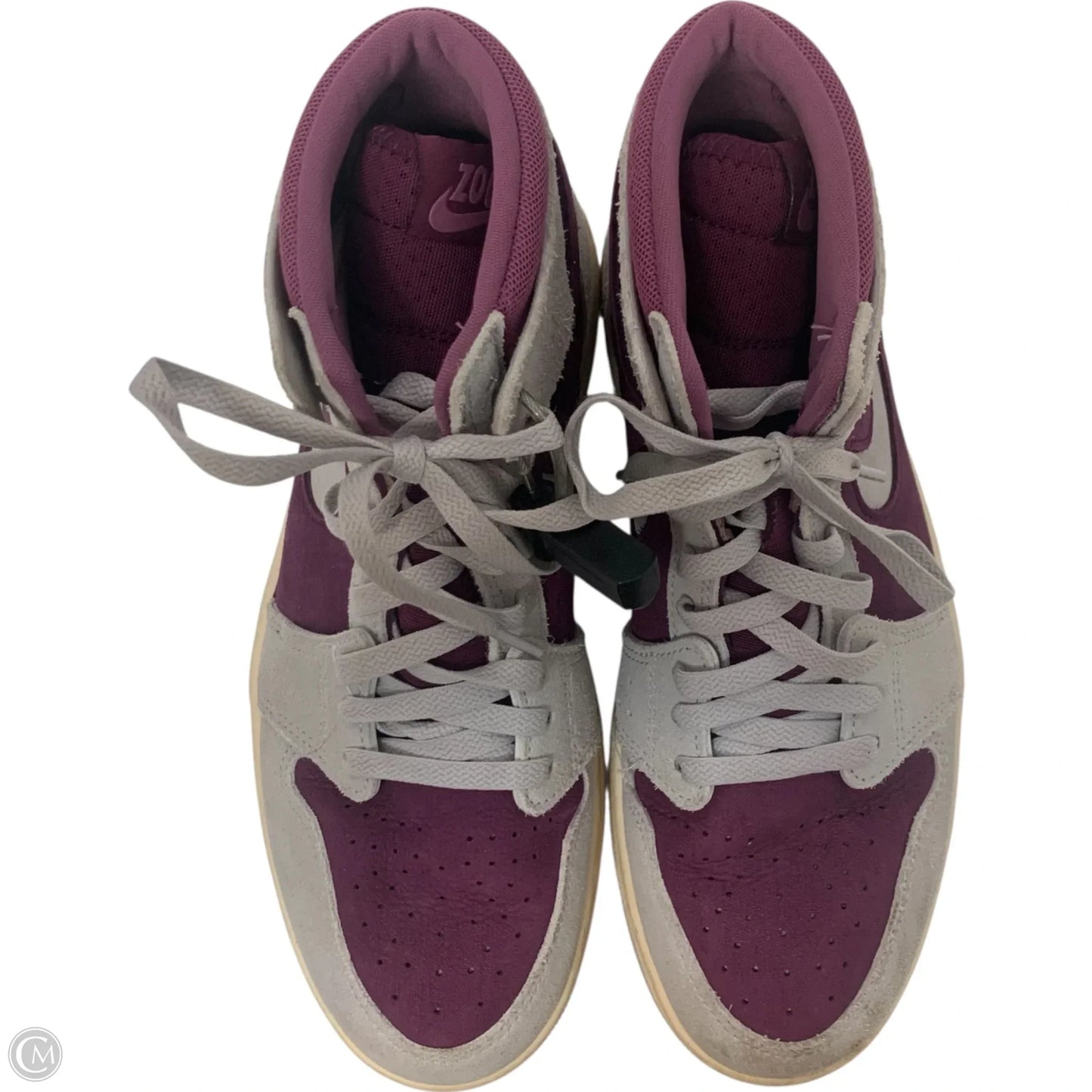 Shoes Luxury Designer By Jordan In Grey & Purple, Size: 10