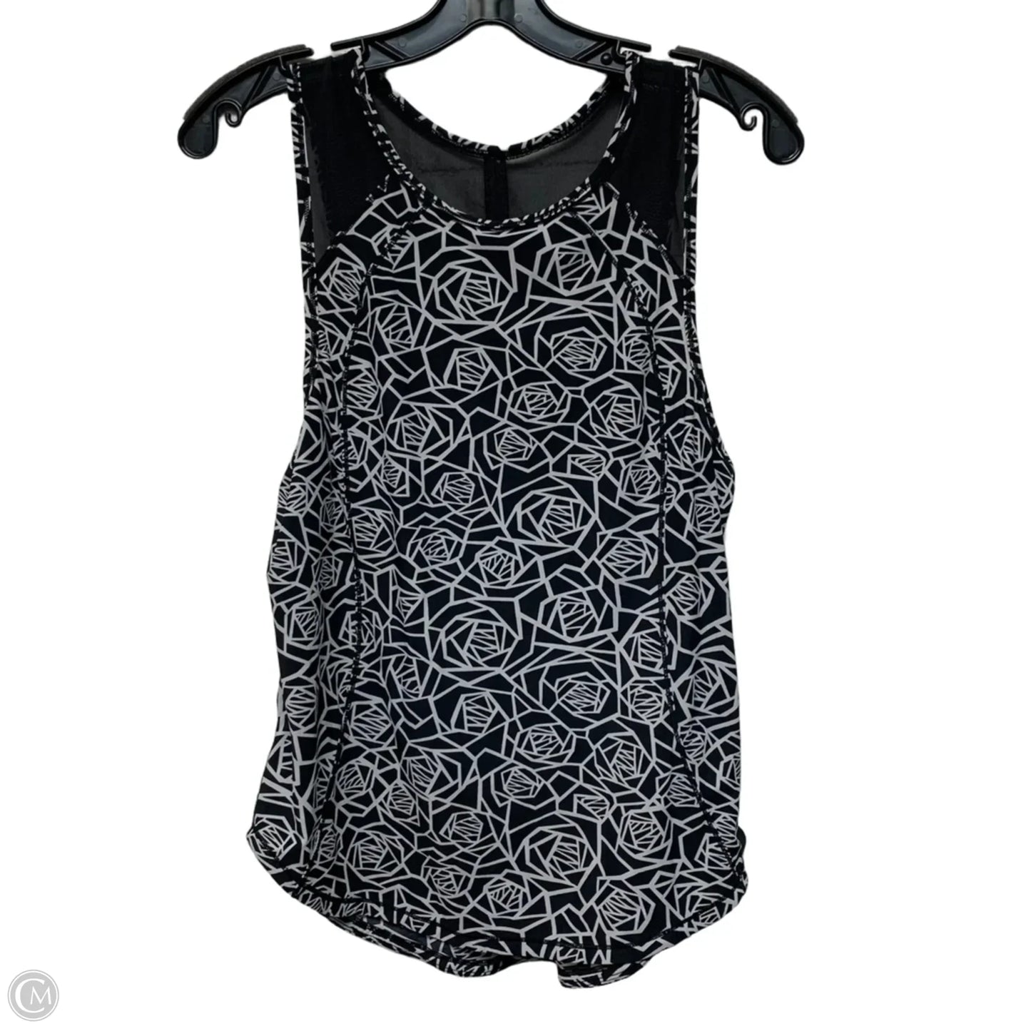 Athletic Tank Top By Lululemon In Black & White, Size: M