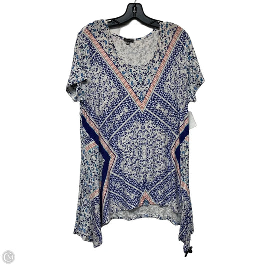 Top Short Sleeve By Hannah In Blue & Red, Size: 1x