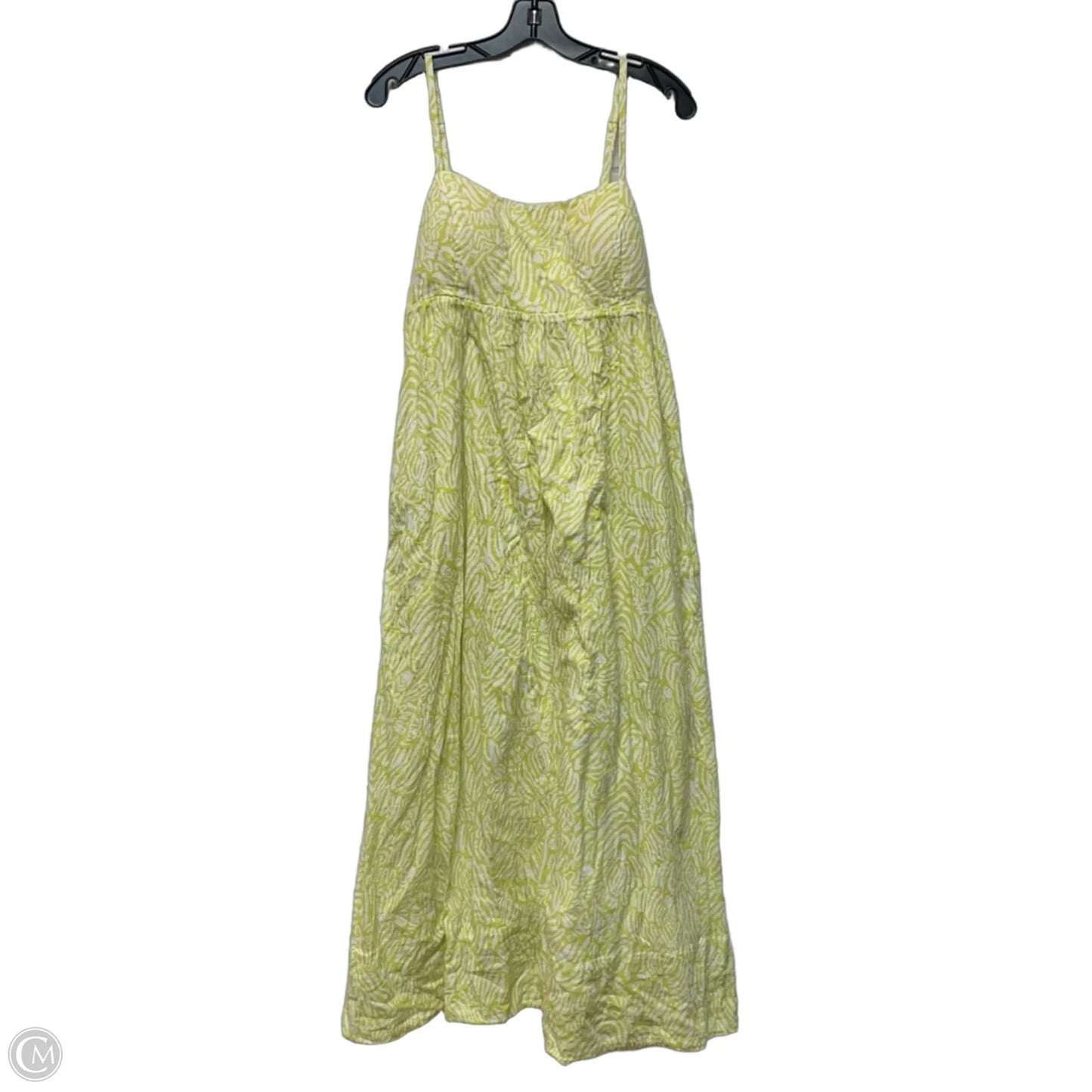 Dress Designer By Lilly Pulitzer In White & Yellow, Size: M