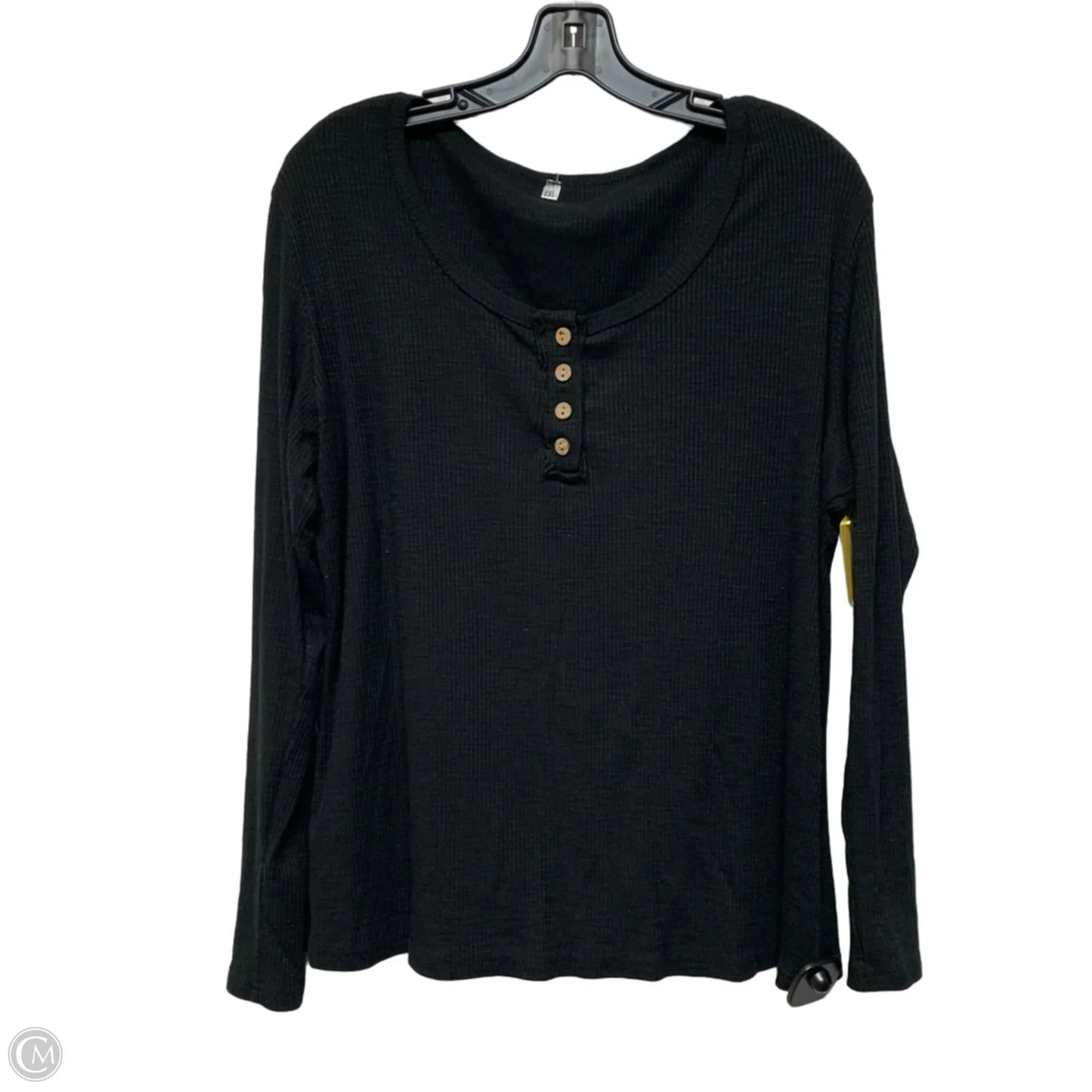 Top Long Sleeve In Black, Size: Xxl