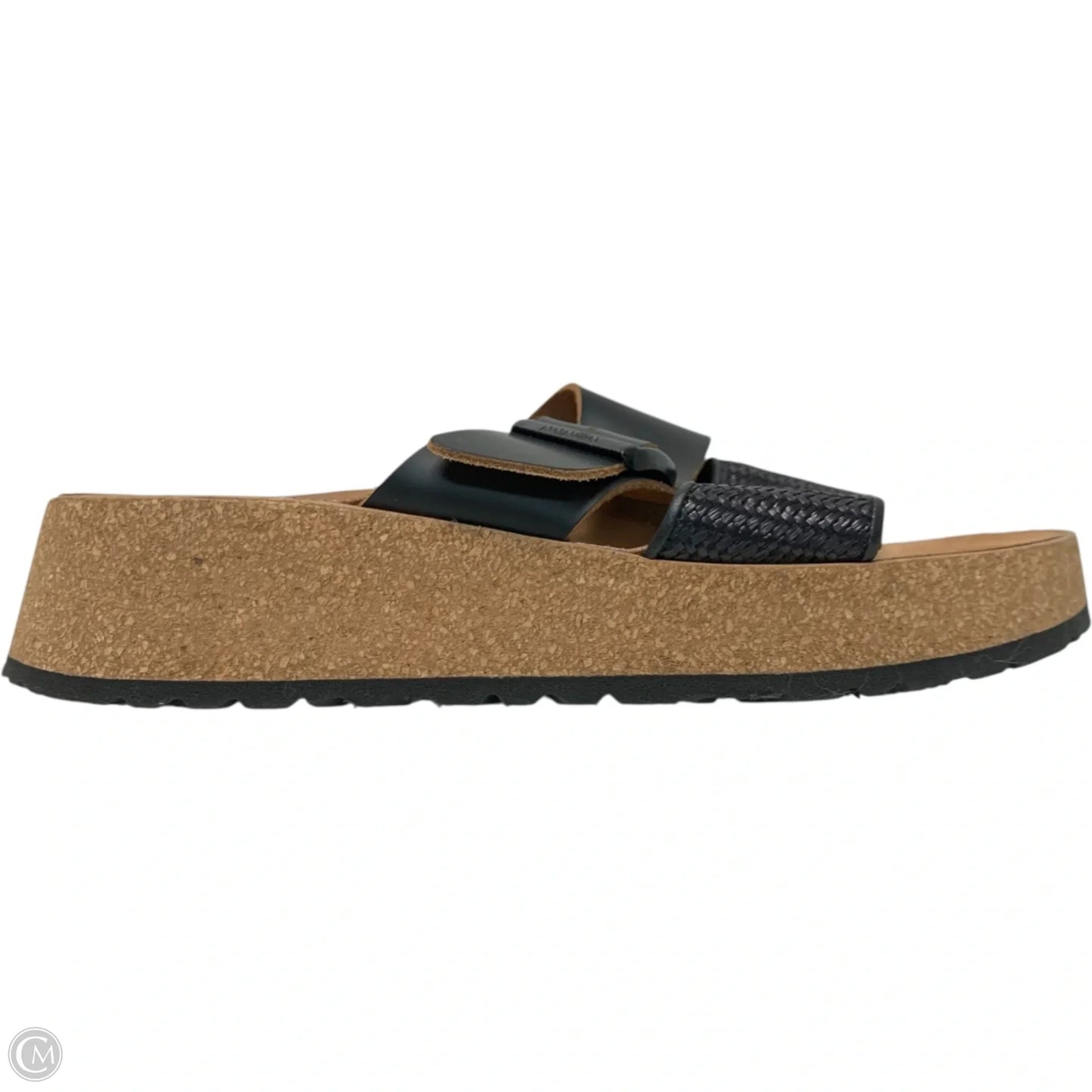 Sandals Heels Platform By Birkenstock In Black & Brown, Size: 8