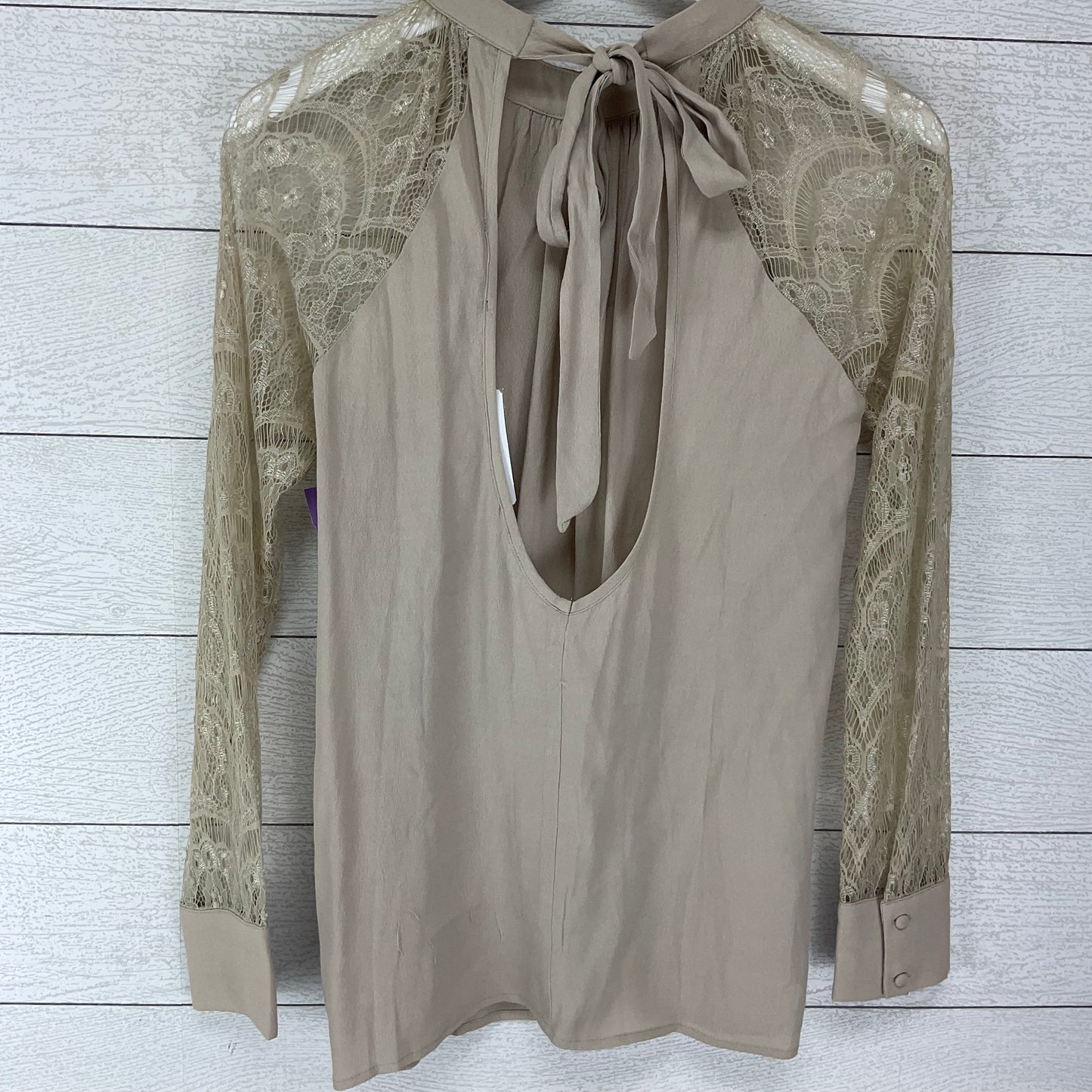 Top Long Sleeve Basic By Forever 21 In Tan, Size: S