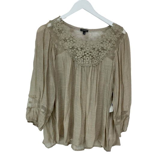 Tan Top Long Sleeve Basic Hannah, Size L