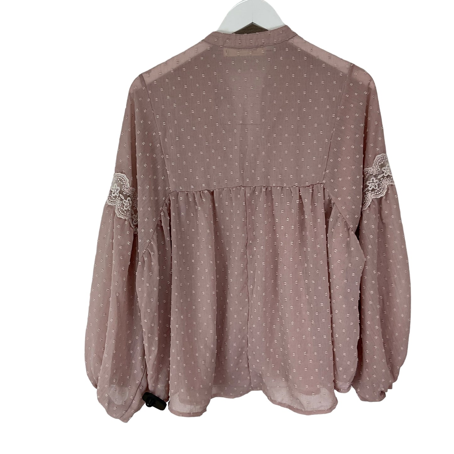 Pink Top Long Sleeve Clothes Mentor, Size S
