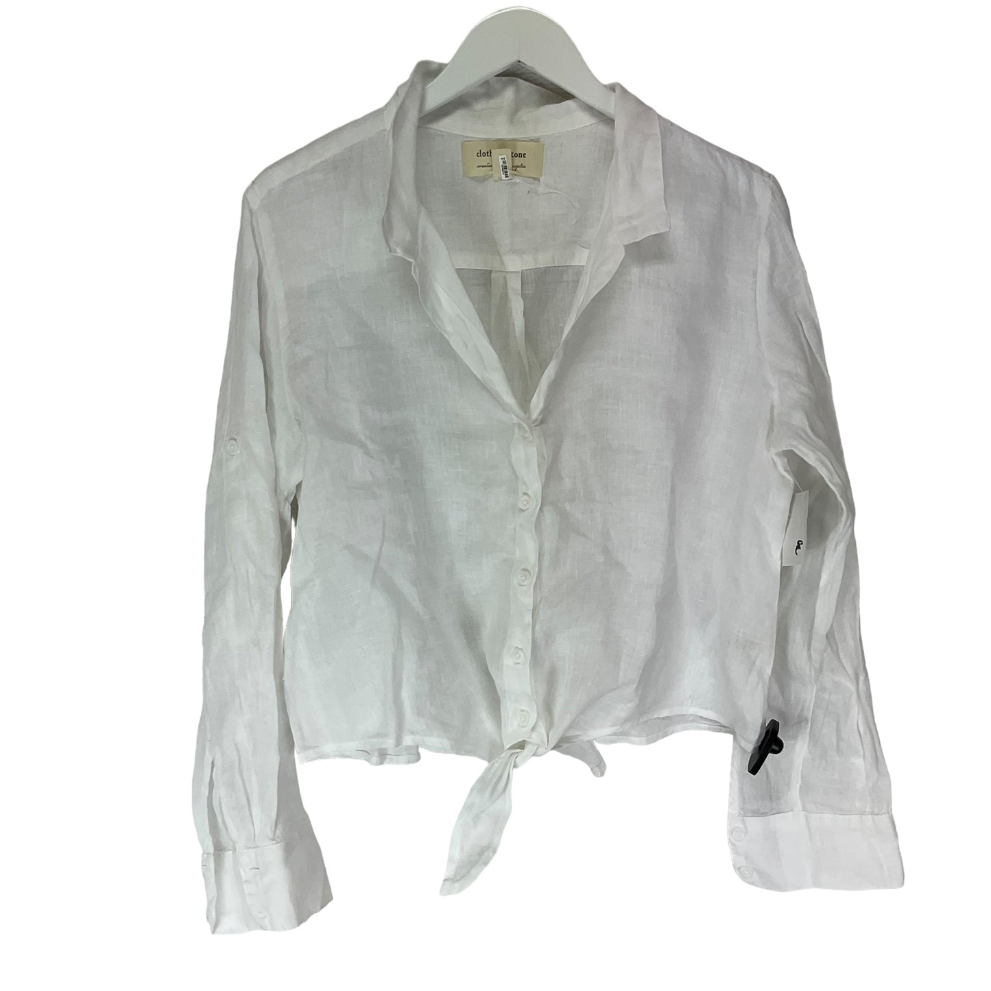 White Top Long Sleeve Basic Cloth & Stone, Size M