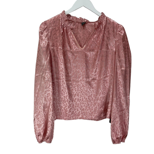 Blouse Long Sleeve By Shein In Pink, Size: S