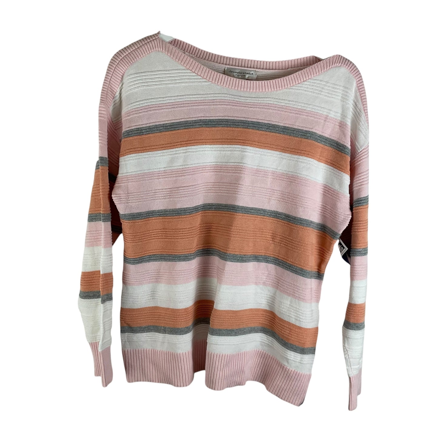 Sweater By Christopher And Banks In Orange & Pink, Size: Lp