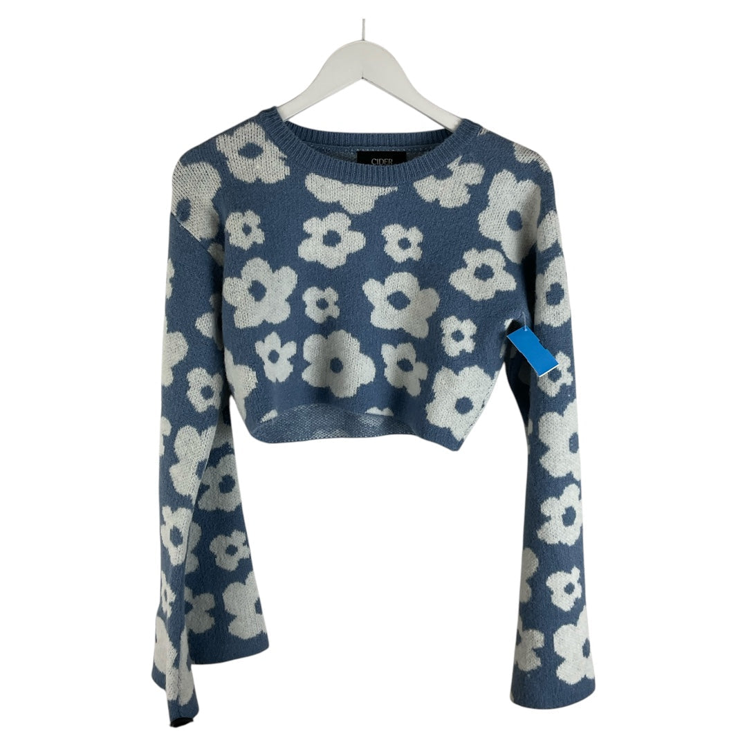 Sweater By Clothes Mentor In Blue & White, Size: S