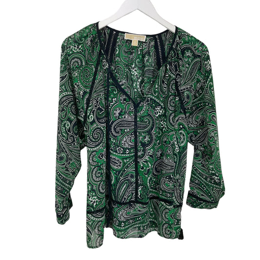 Top Long Sleeve By Michael By Michael Kors In Green, Size: M