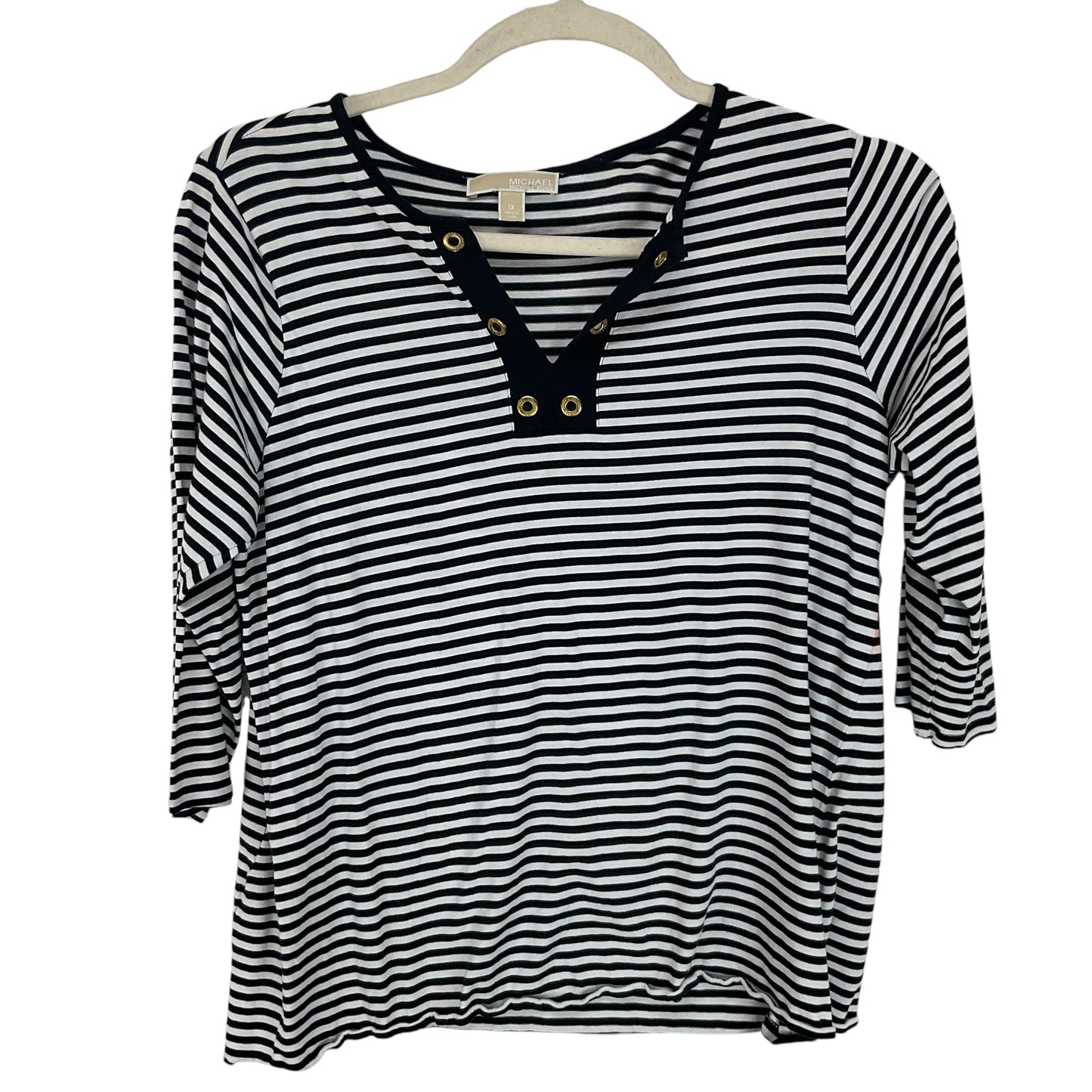 Top 3/4 Sleeve By Michael By Michael Kors In Striped, Size: 1x